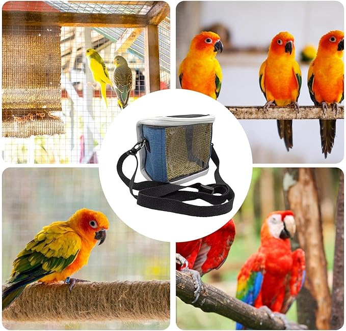 Bird Carrier Cage - Portable Outdoor Bag, Lovebirds Travel Case, Vet Visit Transport, Short Trip Holder | Breathable Portable Bird Carrier Cage with Secure Zipper Design for Macaw Budgies Walking