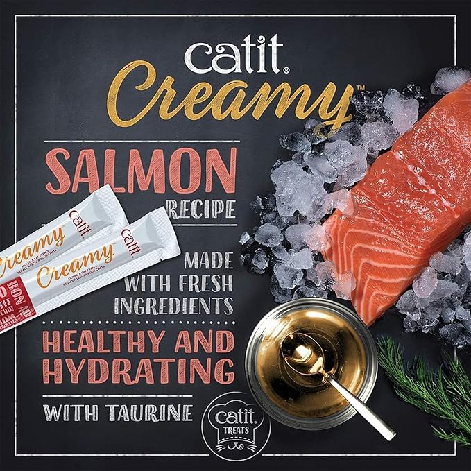 Catit Creamy Lickable Cat Treat – Healthy Variety of Flavors, 72 Pack, Hand-Feed or Serve, Nutrient-Rich Squeeze Tube, 0.5 oz Each