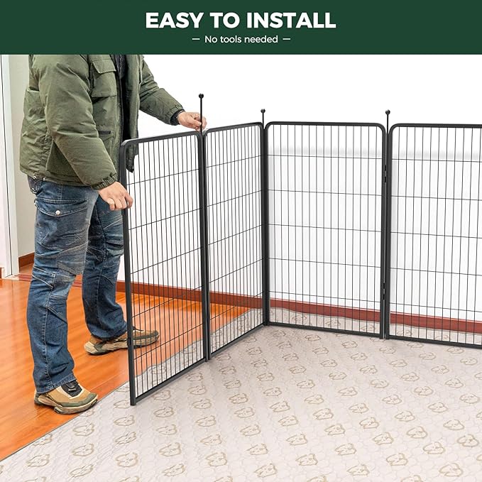 FXW Rollick Unleashed Dog Playpen for Indoor, Yard, RV Camping, 45 inch 16 Panels for Large Dogs│Patented