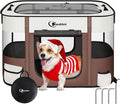 Dog Playpen,Cat Pet Puppy Pen,Portable Playpens for Dogs Indoor Outdoor Travel Camping Use,Foldable Dog Kennel Tent Crate for Rabbit Small Animals with Carrying Case (Brown, Large)