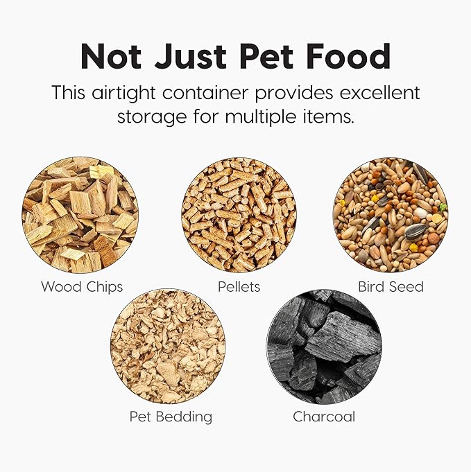 IRIS USA Dog Food Storage Container, Airtight Lid, Up to 13 Pounds Pet Food Storage, Versatile Pet Food Bin, Treats, BPA Free, Almond
