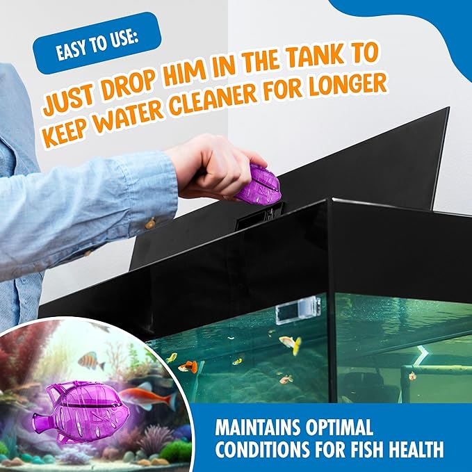 Aquarium Water Clarifier | Clear Cloudy Fish Tank Water Treatment, Safe for Freshwater & Saltwater Fish and Plants - Purple, 3 Pack