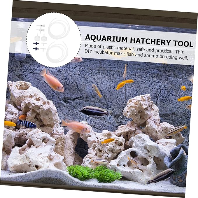 2sets Brine Shrimp Hatchery Kit Air Pump Incubator for Aquarium Easy to Clean and Install Suitable for Fish Tank Includes Accessories