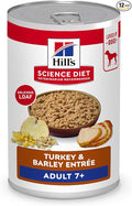 Hill's Science Diet Adult 7+ Wet Dog Food, Turkey & Barley, 13 oz. Cans, 12-Pack