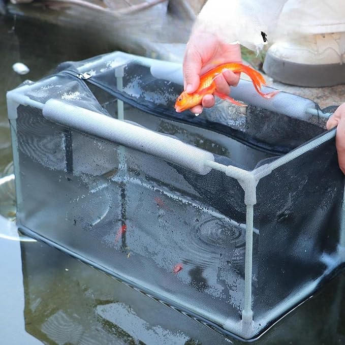 Aquarium Separation Net Breeding Box Pp Frame Multifunctional Nylon Mesh for Fish Spawn Hatchery Lightweight Accessories, 32x17x17cm