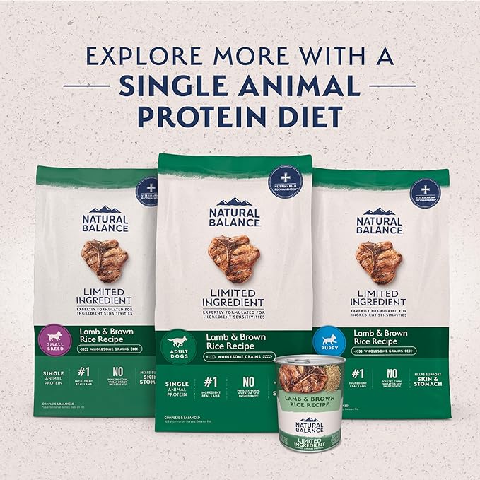 Natural Balance Limited Ingredient Adult Dry Dog Food with Healthy Grains, Lamb & Brown Rice Recipe, 24 Pound (Pack of 1)