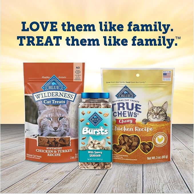 Blue Buffalo True Chews Natural Chewy Cat Treats, Made in the USA, Chicken Recipe, 3-oz Resealable Bag