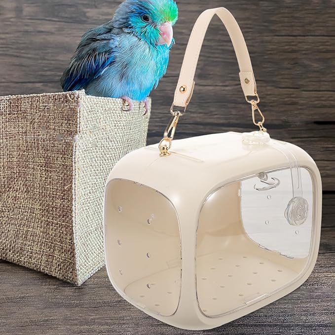 Healifty Portable Parrot Carrier Travel Cage with Handle Breathable Small Bird Travel Cage Bag for Parakeets Lovebirds Cockatiels