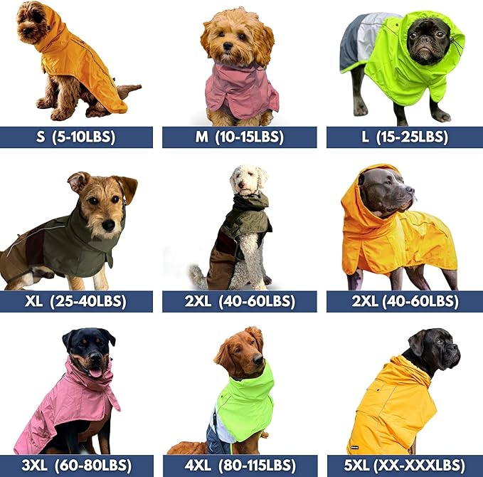 Spark Paws Dog Raincoat, Waterproof Windproof Rain Jacket, for Small Medium Large Extra Large Dogs, Reflective Breathable Full-Body Coverage Dry Suit - Pink Lilac Purple - S