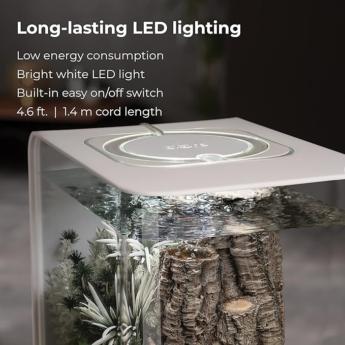 biOrb Flow 30 Acrylic 8-Gallon Aquarium with White LED Lights Modern Tank for Tabletop Display, Black