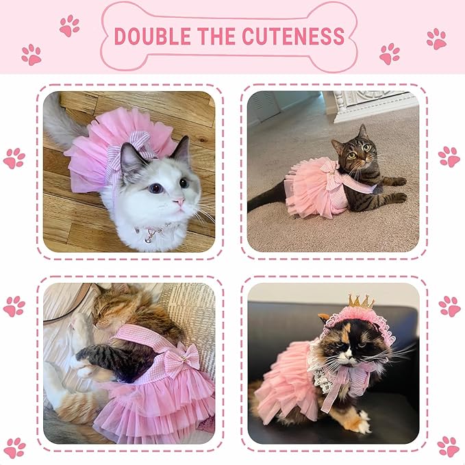 Dog Dresses, Fashion Pet Dog Clothes, Striped Mesh Puppy Dogs Princess Dresses (Pink/Blue/Denim(3pack), Small)