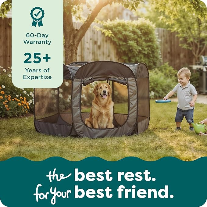FurHaven Portable Pet Playpen for Dogs & Cats, Extra Large Indoor Kitten Playpen with Mesh Sides, Foldable Dog Playpen for Large Dogs, Pop Up Travel Dog Pen, X-Large, Pet Crate with Mesh Sides, Navy