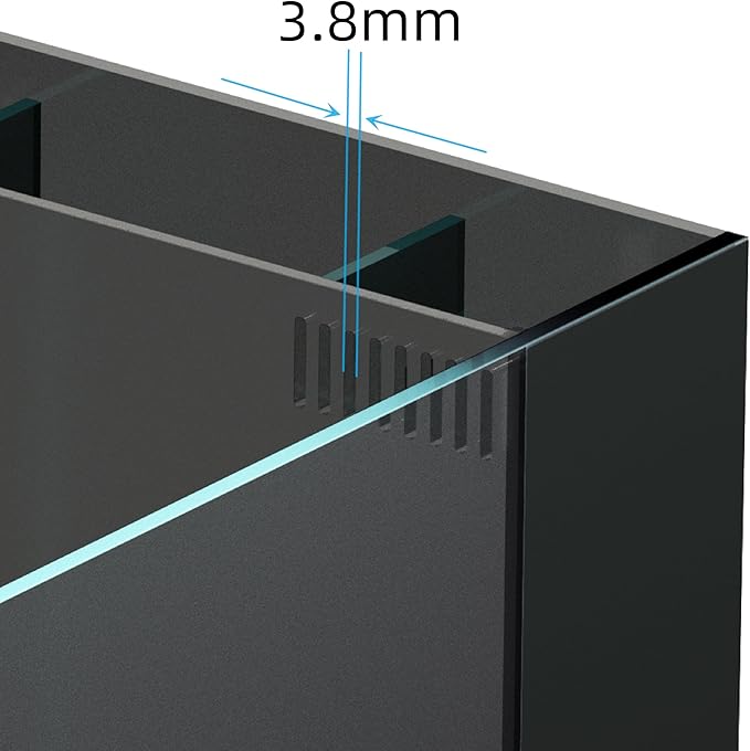 Landen 45P 15 Gallon Ultra Clear All Glass Rimless Low Iron Aquarium Tank with Rear Filtration Chamber(Return Pump Included)for Salt and Fresh Water.17.7''Wx17.7''Dx15.8''H in(45x45x40cm)6mm Thickness