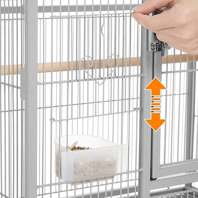 Yaheetech Metal Large Bird Cage Parrot Parakeet Cage w/Stand for Small Parrot Cockatiel Sun Parakeet Lovebird Budgie Finch Canary Green Cheek Conure, 54inch