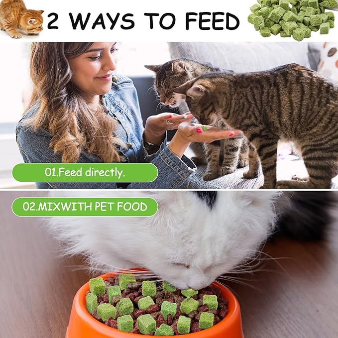 HavenJanny 60g Cat Grass Treats for Indoor Cats, Freezed Dried Cat Grass Teething Stick Snacks for Cats, Edible Feline Chew Toys for Hairball Control and Oral Health