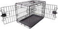 Amazon Basics Durable,Foldable Metal Wire Dog Crate with Tray, Double Door, 30 x 19 x 21 in, Black