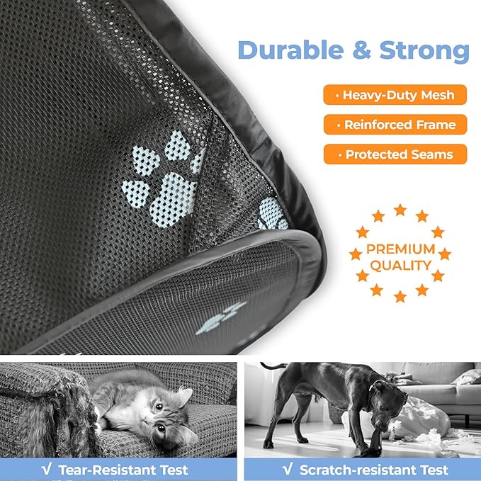 2-in-1 Cat Playpen with Pee Pad, 72''Pop Up Dog Pet Playpen for Indoor Outdoor Cats Enclosed, Portable Pet Playpen, Kitten Puppy Foldable Play Pen Cat Dog Tent Crate Cage Kennel(M, 72" Lx36Wx24H)