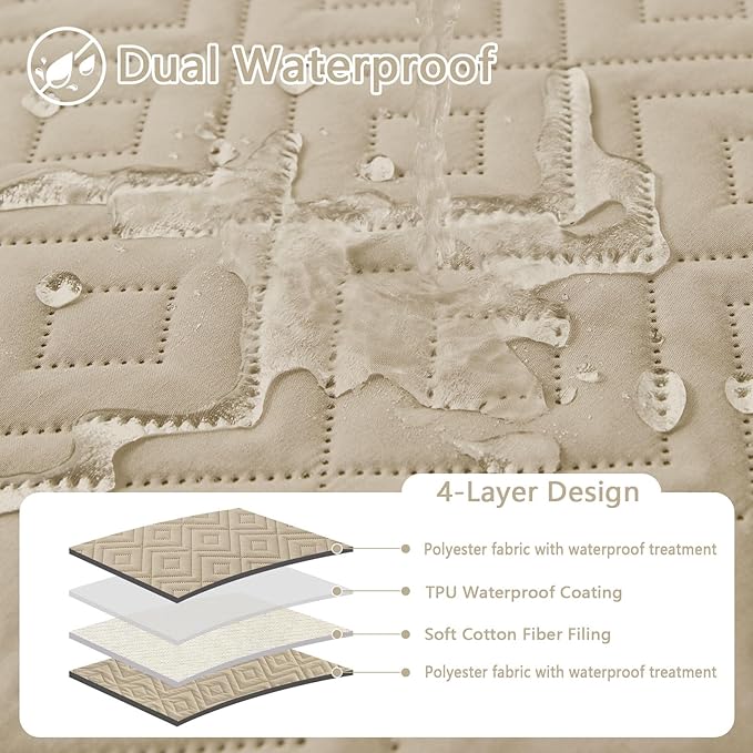 hyha Waterproof Dog Blanket, Soft Dog Bed Cover Pet Blankets, Waterproof Sofa Couch Cover for Dogs Washable, Reversible Pet Couch Covers for Sofa Furniture (30x53 Inch, Taupe/Taupe)