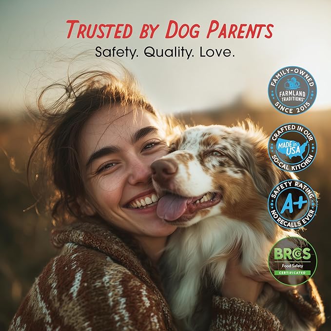 Farmland Traditions Dogs Love Chicken Jerky Dog Treats, Premium Two-Ingredient Dog Jerky with USA-Raised, Human-Grade Chicken & No Antibiotics Ever, 3 Pound (Pack of 1) Bag.