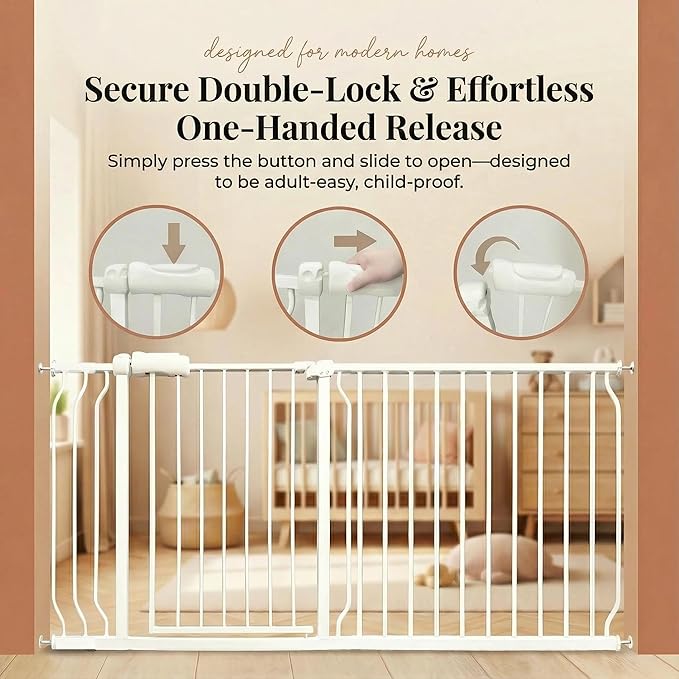 Baby Gates Extra Wide 71.5-76.4 Inch Large Baby Gates for Stairs Tension Pet Dog Gates Indoor for Doorways No Drilling Pressure Mounted Pet Gates for Kids