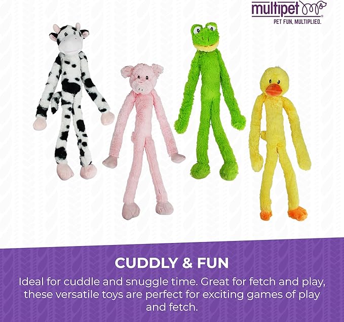 Multipet Swingin' Slevin Pig Dog Plush Toy - Squeaky Toys for All Dogs - Extra Soft Plush - Stuffed Animal for Cuddling & Playing - Cute Dog Pet Toy (27”, Pink, 5 Squeakers)