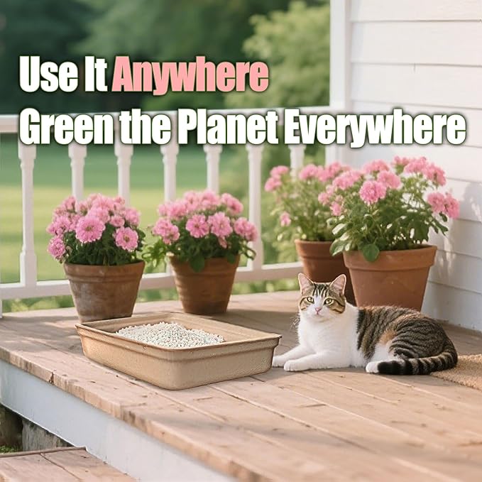 Disposable Litter Boxes for Cats Large: 2/4/6/8-Pack 17.5'' x 13.5'' Leak-Proof Sustainable for Indoor/Travel Use Standalone or as Liner 2-Pack