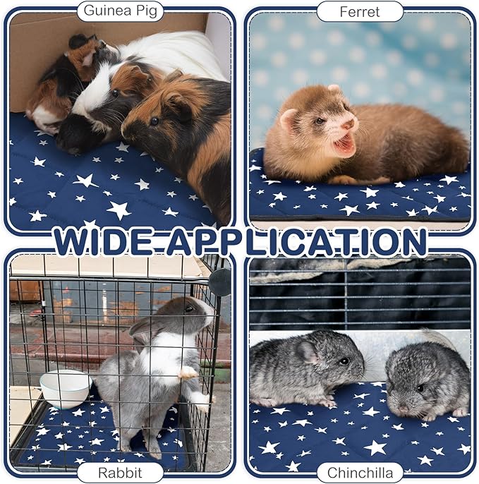Namalu 4 Pack Self Warming Cat Bed Self Heating Cat Mat Star Pattern Soft Dog Crate Pad Thermal Pet Mat Anti Slip Kennel Dog Washable Warming Bed for Outdoor Indoor (12 x 12 Inch,Blue)