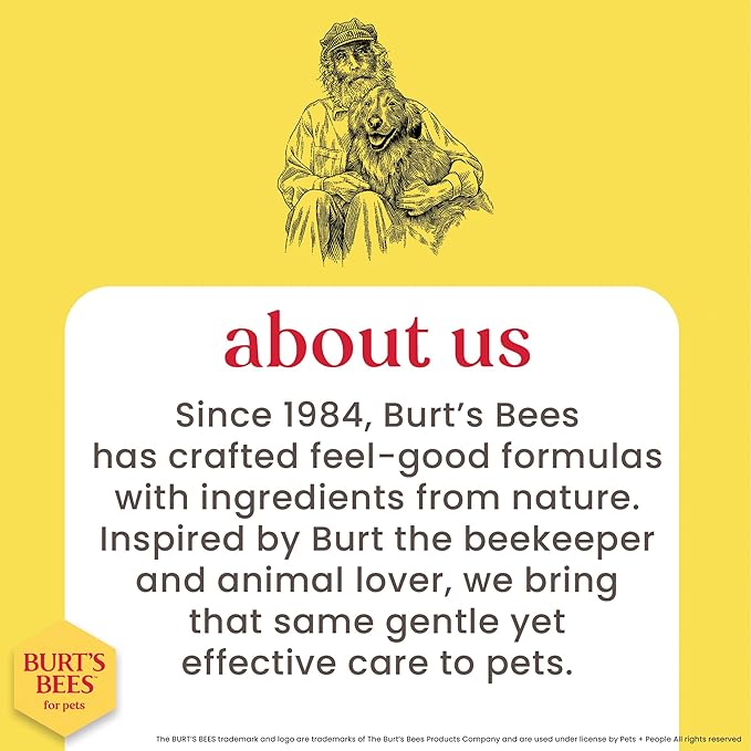 Burt's Bees for Pets Cat Dander Remover Wipes, Unscented Soft Grooming Cloths with Colloidal Oat Flour + Aloe, Helps Reduce Flaking Between Baths for Cats & Kittens, 50 Count