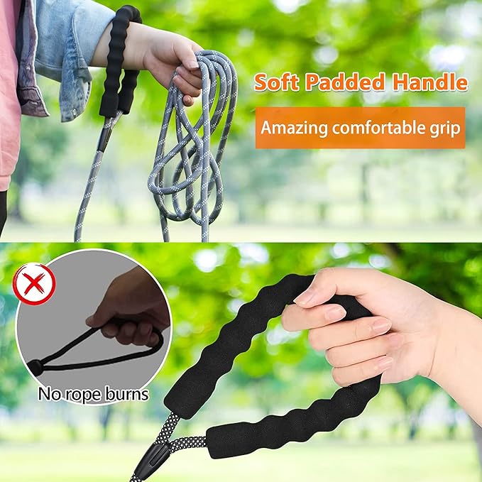 NTR 3FT Heavy Duty Dog Leash with Swivel Lockable Hook and Comfortable Padded Handle, Orange Rope Dog Leash for Small Medium Large Dogs Training, Playing, Camping, or Backyard