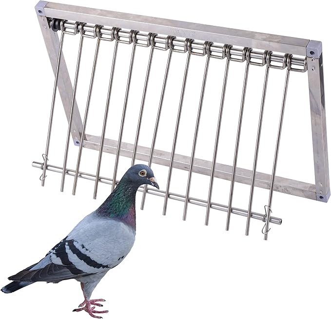 1PC Bird Cages Pigeon Trap Door Stainless Steel Wire Bars Frame Entrance U-Trap for Pigeon Birds House Door (39 * 26 cm)