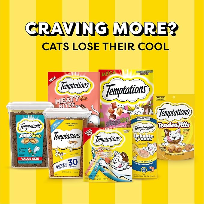 Temptations Creamy Puree Squeezable Lickable Cat Treats, Wet Cat Treats with Chicken, 0.42 oz. Tubes, 16 Count