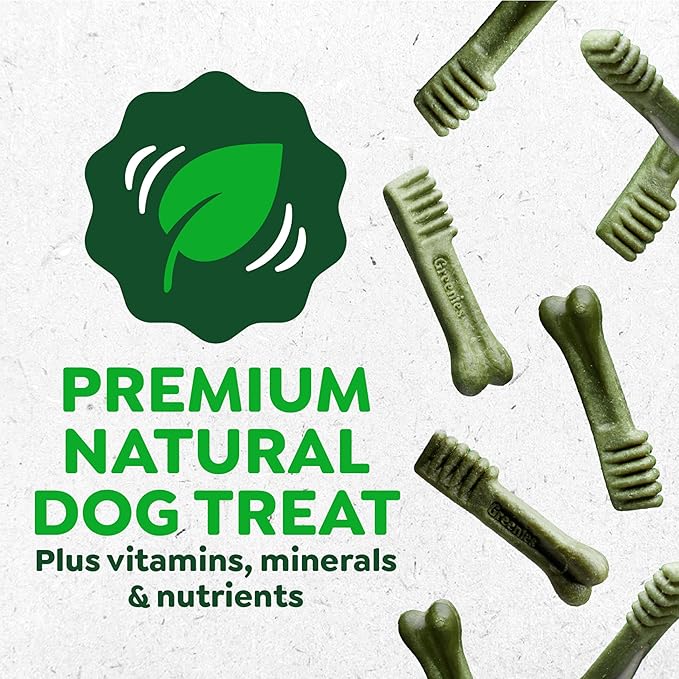 Greenies Veterinarian-Recommended Adult Natural Dental Dog Treats Teenie Size, Dog Dental Chews, Original Flavor, 27 oz. Pack, 96 Count