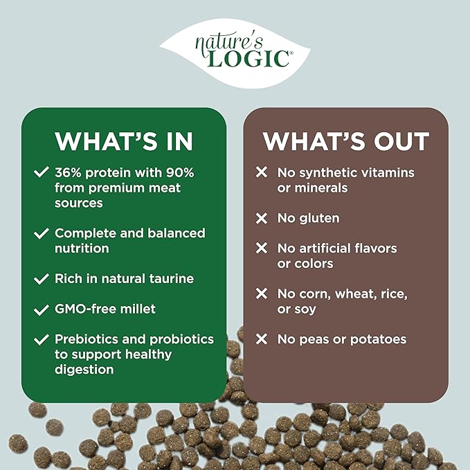 Nature's Logic Dry Dog Food - 100% Natural - No Synthetics - for All Ages, Sizes, Breeds - Free from Common Allergens, High Protein - Venison Meal Feast, 13lbs