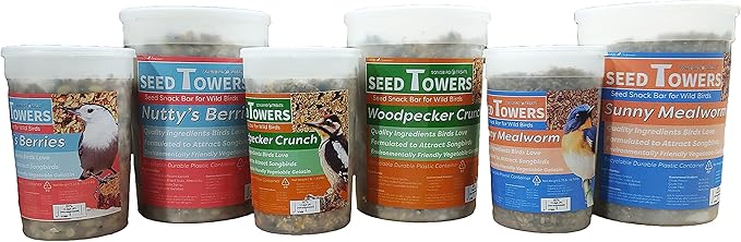 Wildlife Sciences Songbird Treats Seed Towers| 4-5 lb Large Seed Log Towers for Wild Birds (Nutty's Berries)