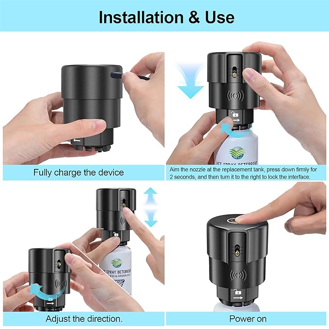 Cat Spray Deterrent System, Pet Deterrent Device Refill, CATSSS Refill [ 23.34Oz & 6 Pack ] Safe for Cats & Dogs Motion Activated Pet Deterrent Spray System-Only Applicable to The First Generation
