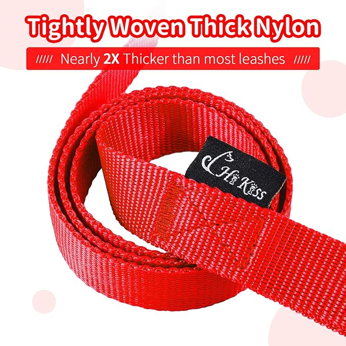 HIKISS Long Dog Leash Obedience Recall Training Agility Lead with Thickening Material for Large Dog - 15ft 20ft 30ft 50ft 100ft Training Leash(Red 50ft)