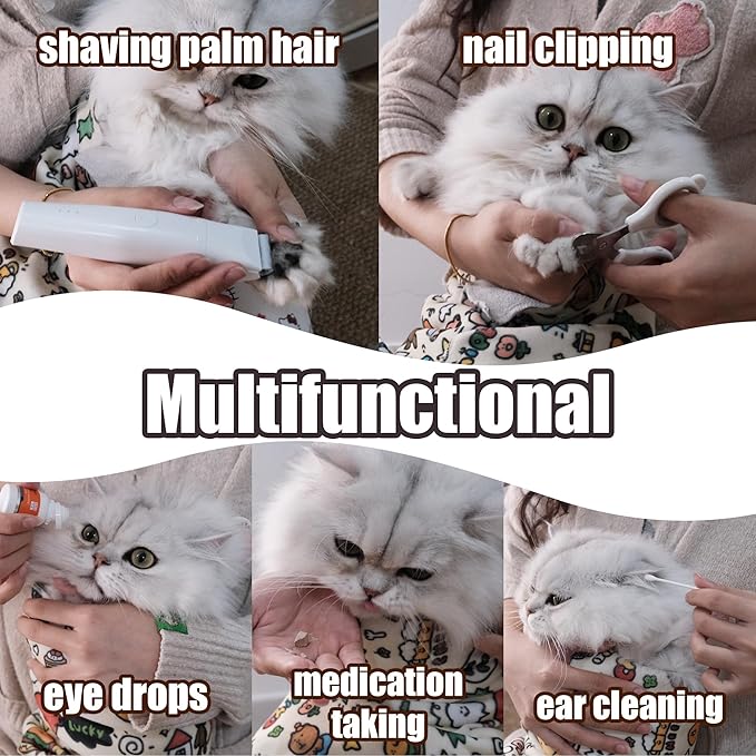 21.7" Cat Grooming Wrap Cat Wrap for Cutting Nails Cat Restraint for Nail Clipping Cat Swaddle Wrap Cat Burrito Wrap M(Within 6lbs) Anti-Scratch Anti-Escape Multifunctional Pet Tool
