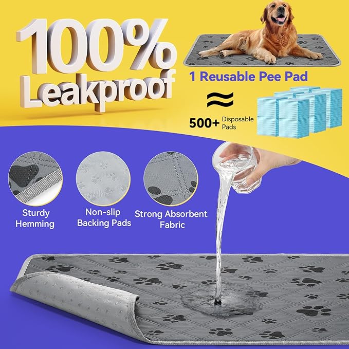 Dog Grass Pad with Tray Large, 35" x 24" Stainless Steel Dog Litter Box with 2 Premium Grass Pads & Reusable Pee Pad - Durable, Rust-Proof, Easy Clean Dog Toilet for Large Dogs Indoor Outdoor Use