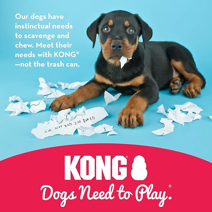 KONG Classic Stuffable Dog Toy - Fetch & Chew Toy for Dogs - Treat-Filling Capabilities & Erratic Bounce for Extended Play Time - Durable Natural Rubber Material - for Medium Dogs (Pack of 2)