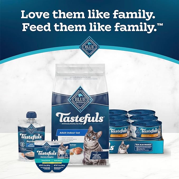 Blue Buffalo Blue Tastefuls Natural Adult Indoor Cat Chicken & Brown Rice Recipe Food for Cats 10 lb