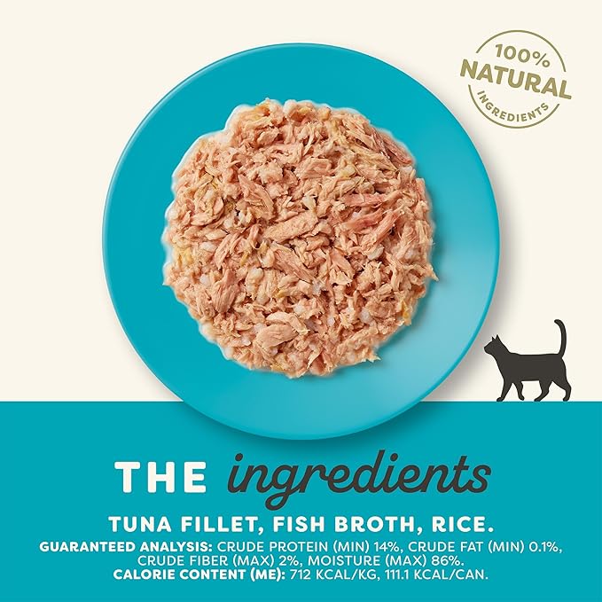 Applaws Natural Wet Cat Food, 24 Count, Limited Ingredient Canned Wet Cat Food, Tuna Fillet in Broth, 5.5oz Cans