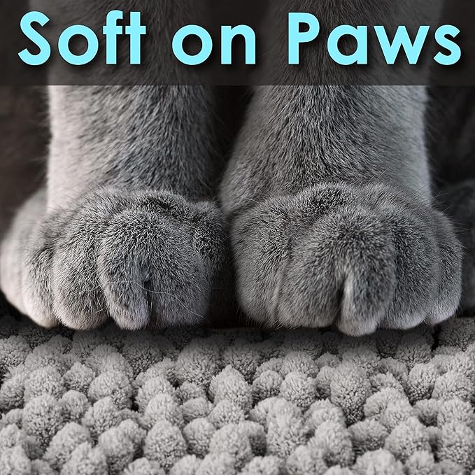 CatGuru Cat Litter Mat, Medium, Extra Large, XXL, Waterproof Litter Box Mat, Non Slip Kitty Litter Mat, Machine Washable Litter Trapping Mat, Soft Litter Tray, Cat Stuff (Medium, Grey/Standard)