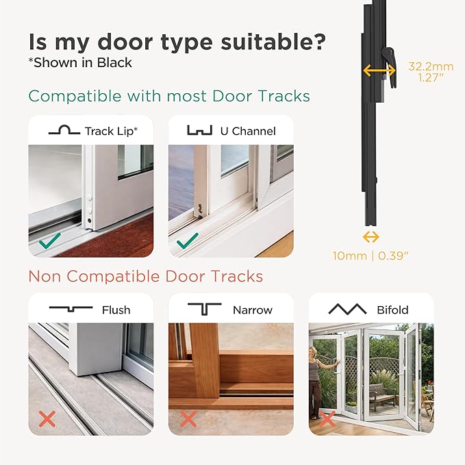 Hakuna Pets V2 Patio Pet Door Screen Insert Panel for Sliding Doors, Fits Door Track Min Ht 59.05" to Max Ht 84.25",UV Resistant Mesh, Locking Magnetic Dog Door, Easy Install and Removal,Medium,Black