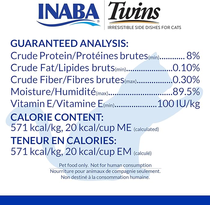 INABA Twins for Cats, Grain-Free Shredded Chicken & Broth Gelée Side Dish/Complement/Topper Cups, 1.23 Ounces per Serving, 14.76 Ounces Total (12 Servings), Tuna & Chicken Recipe