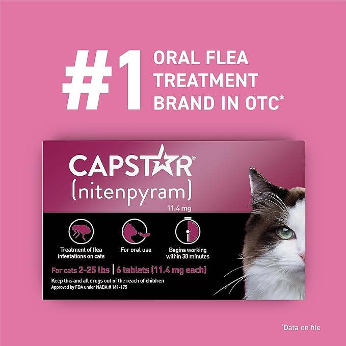 ADVECTA Flea Prevention for Small Cats 5-9 lbs (6 Doses) + CAPSTAR Flea Treatment for Cats 2-25 lbs (6 Doses) Bundle