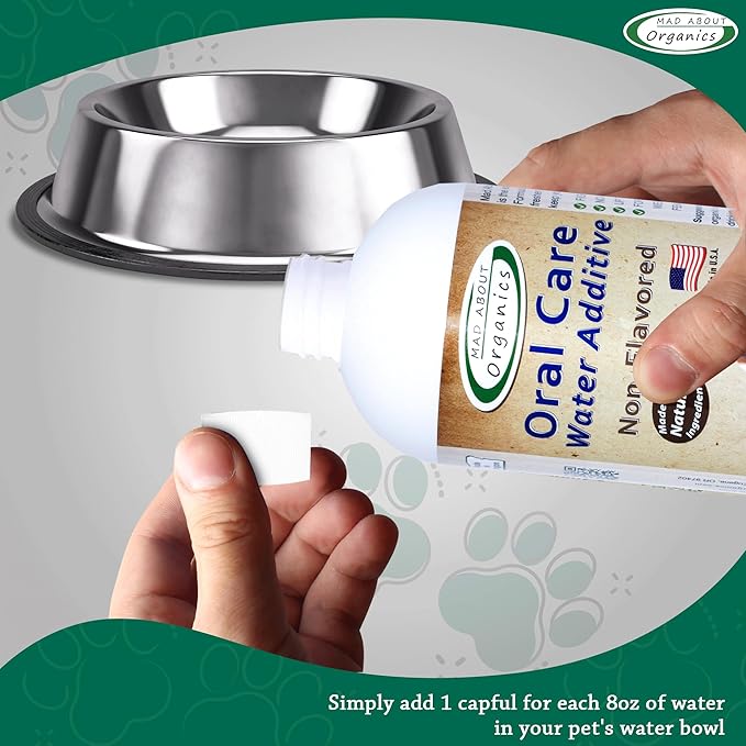 Oral Care Water Additive for Cats & Dogs – Gentle Dental Support – Reduces Breath Odors, Promotes Gum Health – No Brushing – Convenient for Daily Use, Non-Flavored, 32 FL oz