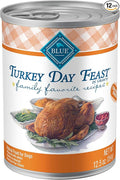Blue Buffalo Family Favorites Adult Wet Dog Food, Made with Natural Ingredients, Turkey Day Feast, 12.5-oz Can (Pack of 12)