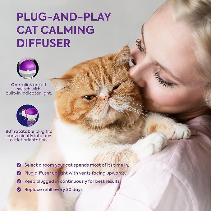 TopSum Cat Calming Diffuser Refill: 6 Refills Top Value Pack Cat Pheromones Calming Diffuser Refill – Helps Reduce Scratching Peeing Meowing Hiding Urine Marking Aggression (6 Refills)