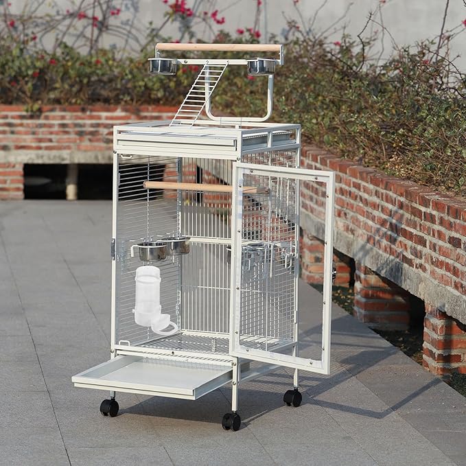 2pcs Automatic Bird Food and Water Dispensers for Cage, Small Parakeet Feeder with Gravity Feed, Pet Bird Feeding Watering Supplies for Indoor and Outdoor Use