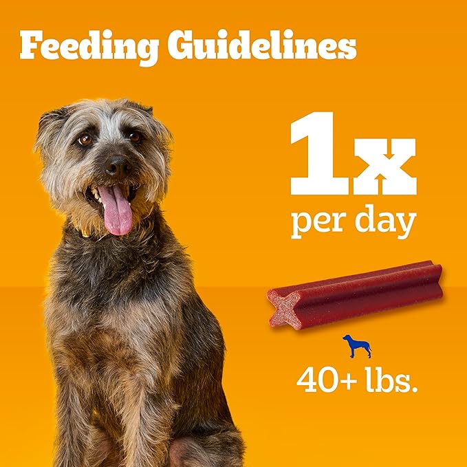 Pedigree Dentastix Dog Dental Treats, Large Breed Dog Treats, Bacon Flavor, 2.08 lb. Bag (40 Treats Total)